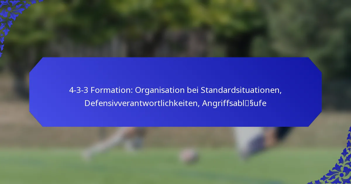 4-3-3 Formation: Organisation bei Standardsituationen, Defensivverantwortlichkeiten, Angriffsabläufe