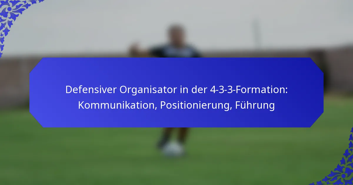 Defensiver Organisator in der 4-3-3-Formation: Kommunikation, Positionierung, Führung