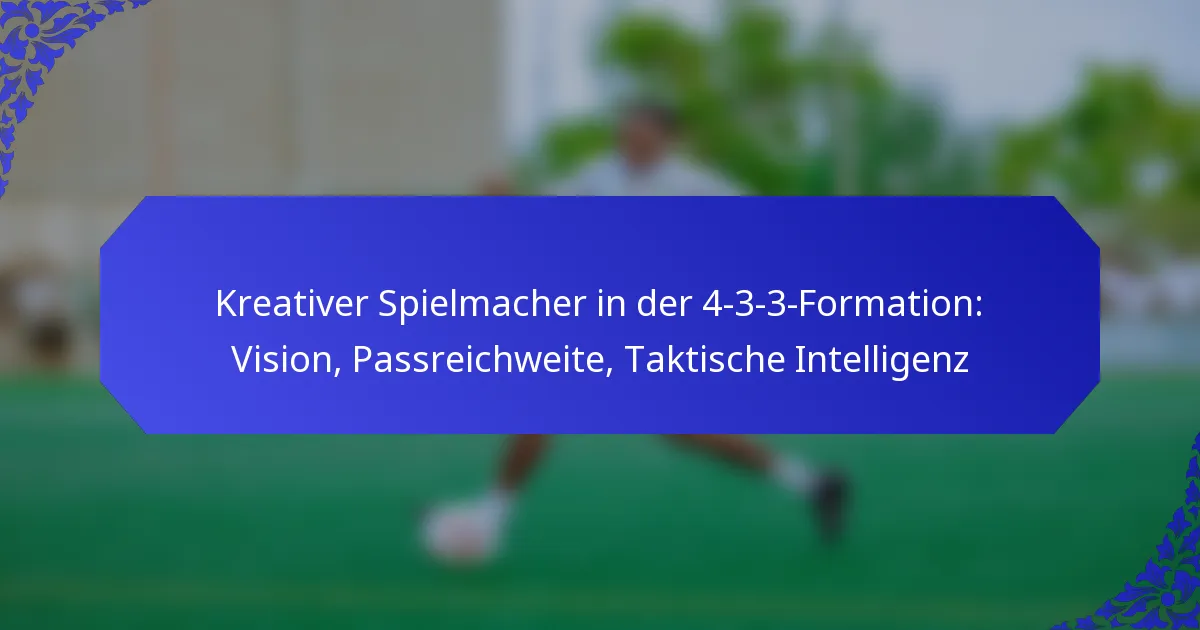 Kreativer Spielmacher in der 4-3-3-Formation: Vision, Passreichweite, Taktische Intelligenz