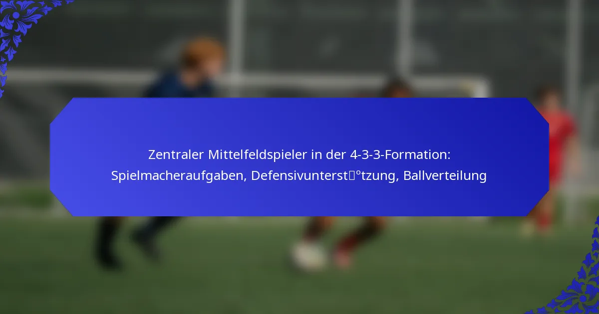 Zentraler Mittelfeldspieler in der 4-3-3-Formation: Spielmacheraufgaben, Defensivunterstützung, Ballverteilung